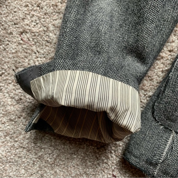 Banana Republic Wool Blend Distressed Herringbone Military Jacket Women Size 16T - Picture 12 of 16